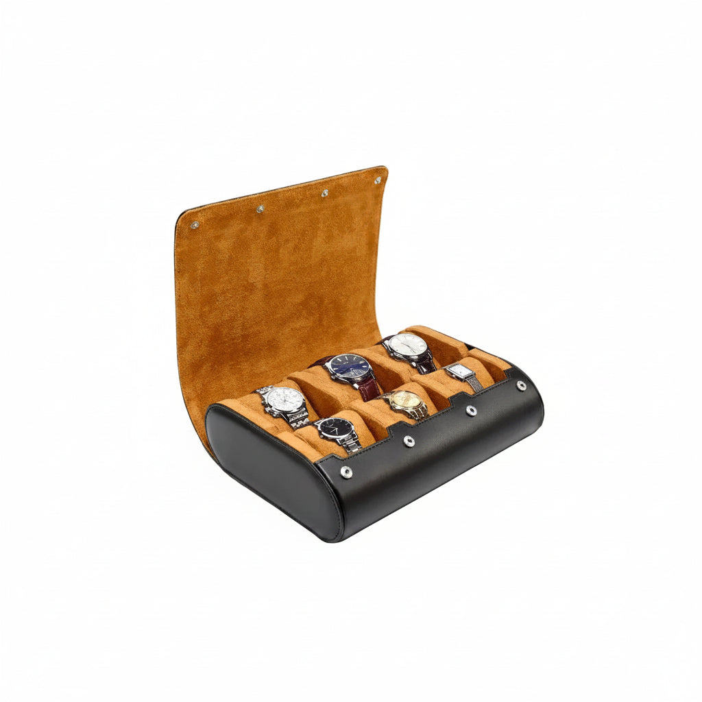 Étui de voyage premium pour montres, 6 emplacements